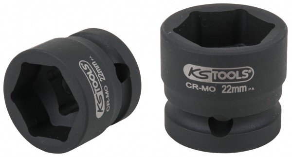 KS Tools 1/2" Sechskant-Kraft-Stecknuss, extra kurz, 22,0 mm