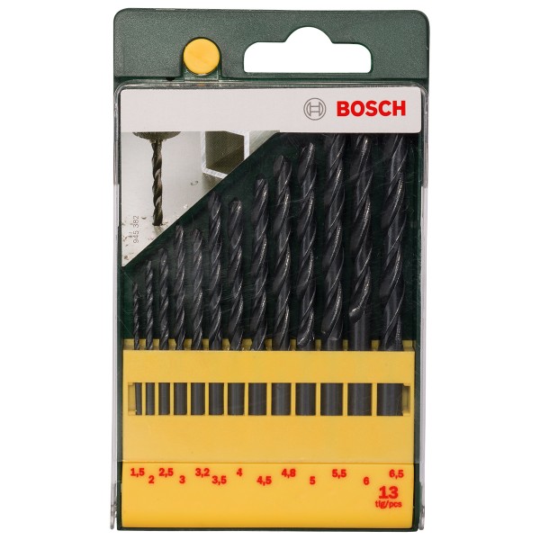 Bosch Metallbohrer-Set HSS-R, 13-teilig, 1,5 - 6,5 mm