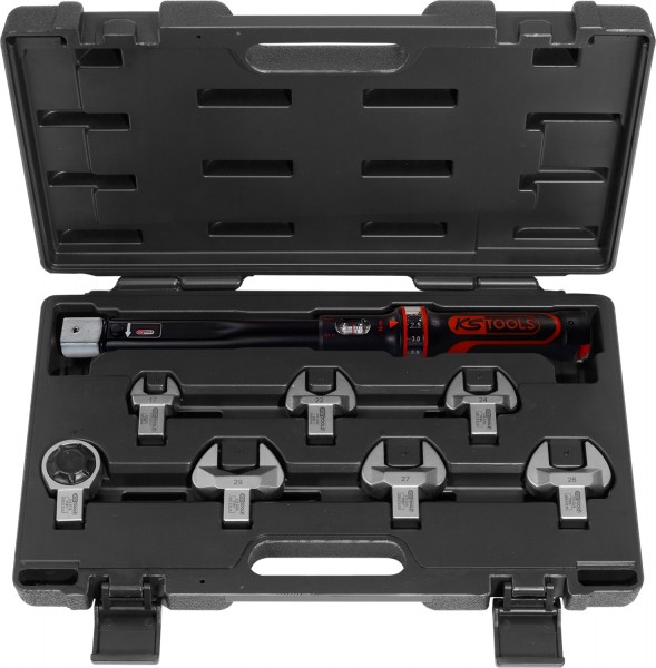 KS Tools ERGOTORQUE® precision Kälte-Klima-Drehmomentschlüssel-Werkzeugsatz 20 - 100 Nm, 8-tlg