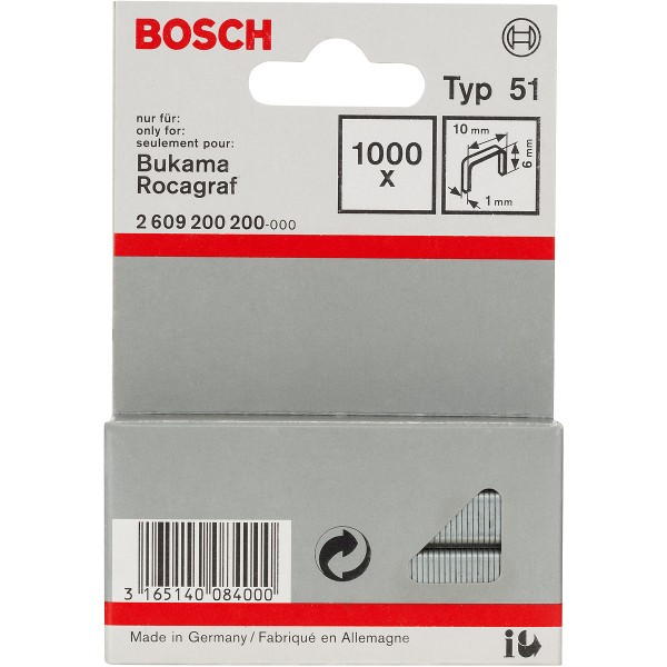 Bosch Flachdrahtklammer Typ 51, Breite (mm): 10, Dicke (mm): 1