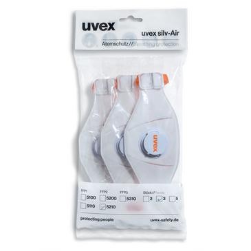 uvex silv-Air premium 5210 Atemschutzmaske FFP2 mit Ausatemventil Retailverpackung - Inhalt: 3 Stück
