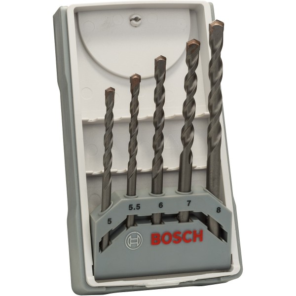 Bosch Betonbohrer CYL-3 Set, Silver Percussion, 5-teilig, 5 - 8 mm