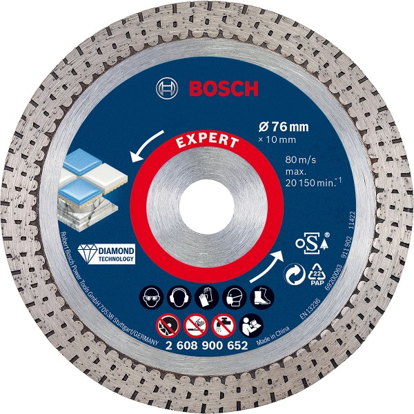 Bosch EXPERT HardCeramic 76 mm Diamanttrennscheiben für Mini-Winkelschleifer