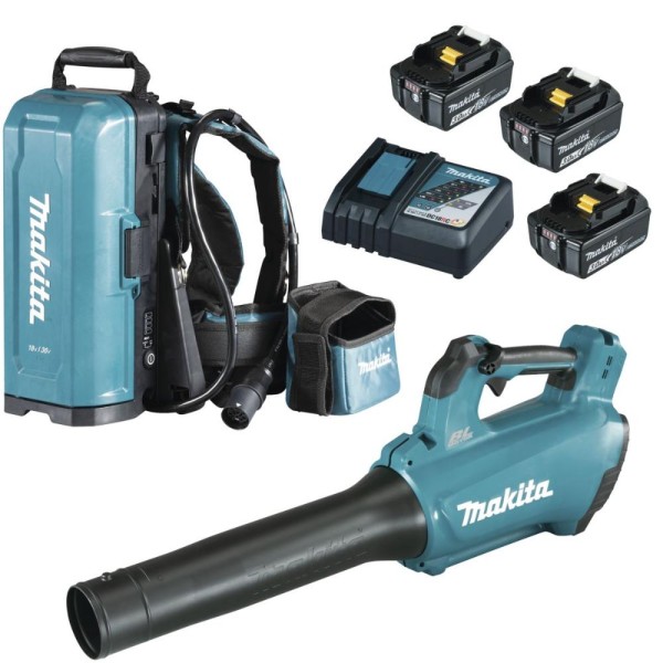 Makita Akku-Gebläse 18V / 3,0 Ah, 1 Akku + Ladegerät + PDC01 Akku-Bank DUB184RFX1