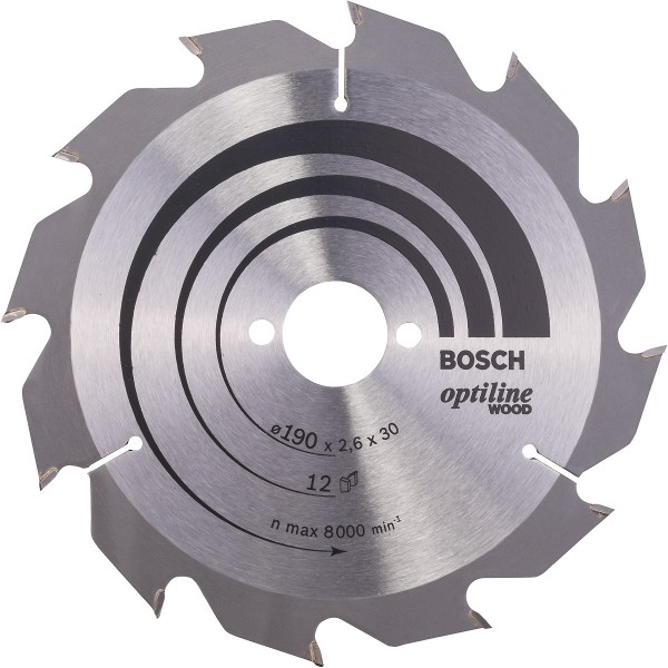 Bosch Kreissägeblatt Optiline Wood für Handkreissägen ø 190 mm, 30 mm Bohrung