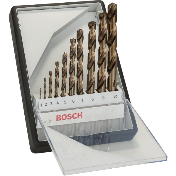 Bosch Metallbohrer-Set Robust Line HSS-Co, DIN 135, 135°, 10-teilig, 1 - 10 mm