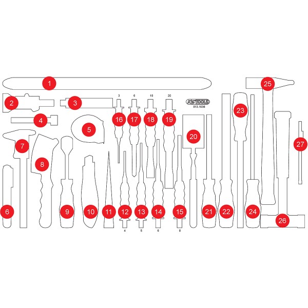 KS Tools Leere Schaumstoffeinlage zu 813.1036