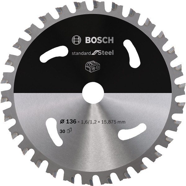 Bosch Akku-Kreissägeblatt Standard for Steel 136 x 1,6/1,2 x 15,875, 30 Zähne