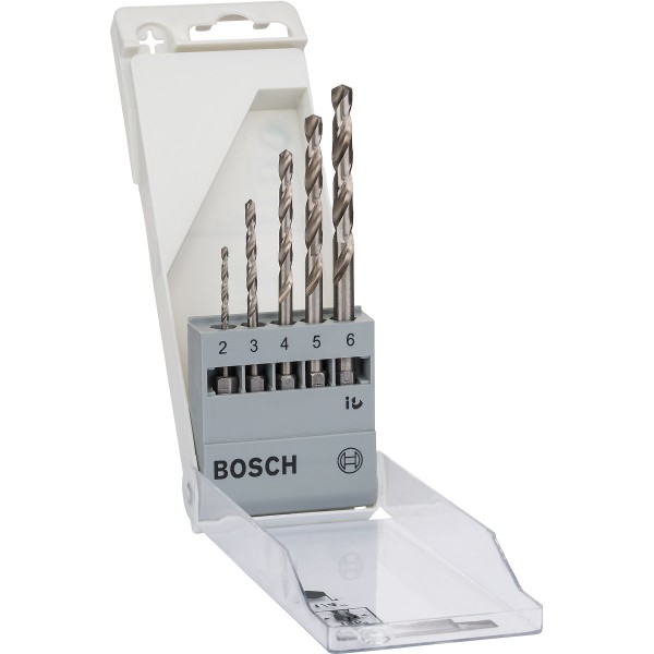 Bosch 5-tlg. Metallbohrer-Set HSS-G, DIN 338, 2/3/4/5/6 mm