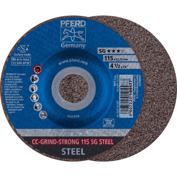 PFERD CC-GRIND-STRONG Schleifscheibe Leistungslinie SG STEEL für Stahl