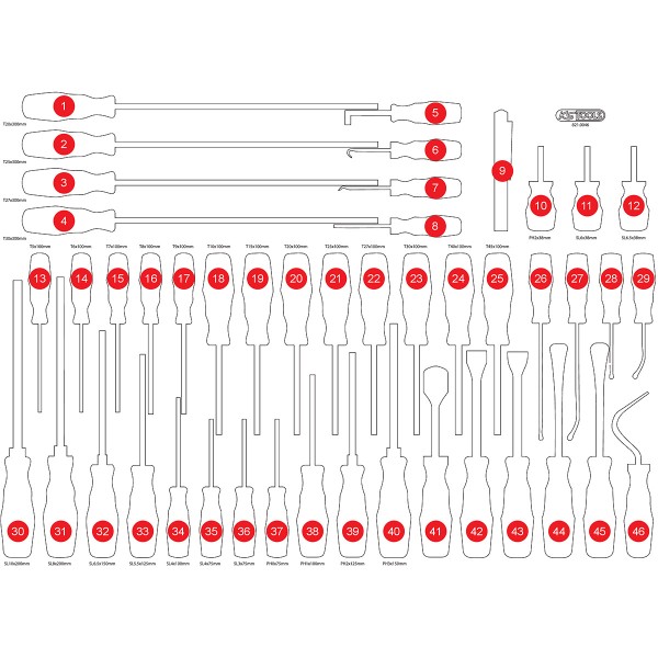 KS Tools Leere Schaumstoffeinlage zu 821.0046