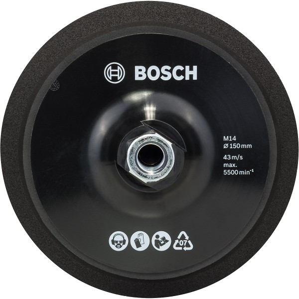 Bosch Stützteller M 14, Durchmesser 150 mm, mit Klettverschlusssystem