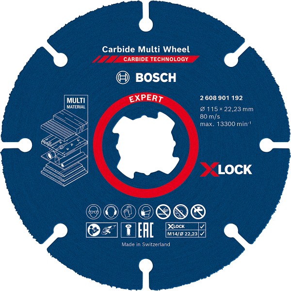 Bosch EXPERT Carbide Multi Wheel X-LOCK Trennscheibe, für kleine Winkelschleifer
