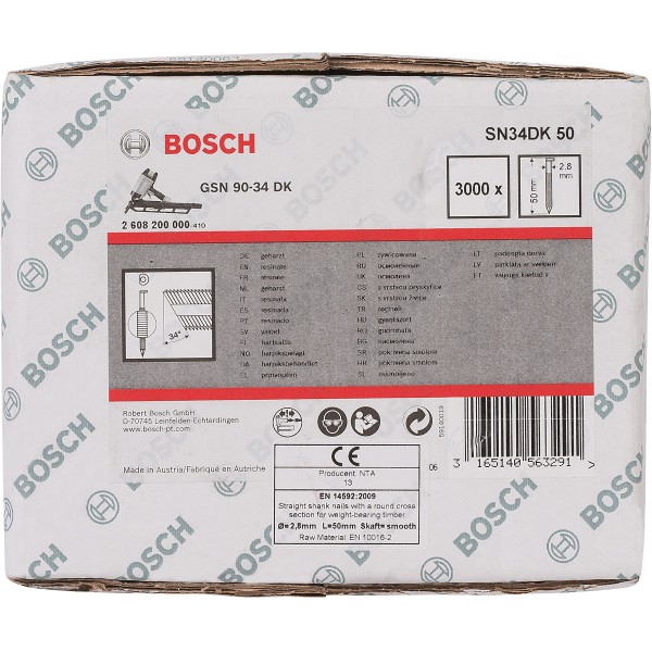 Bosch D-Kopf Streifennagel, blank, glatt