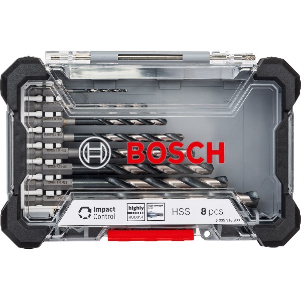 Bosch Impact Control HSS-Spiralbohrer-Set, 8-teilig