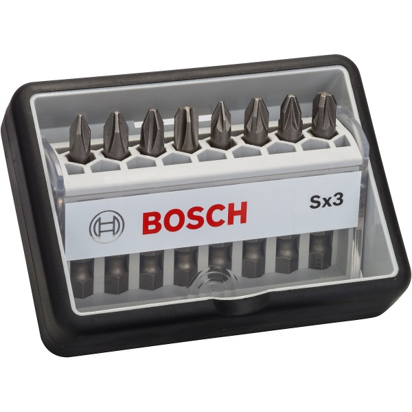 Bosch Schrauberbit-Set Robust Line Sx Extra-Hart, 8-teilig, 49 mm, PH, PZ
