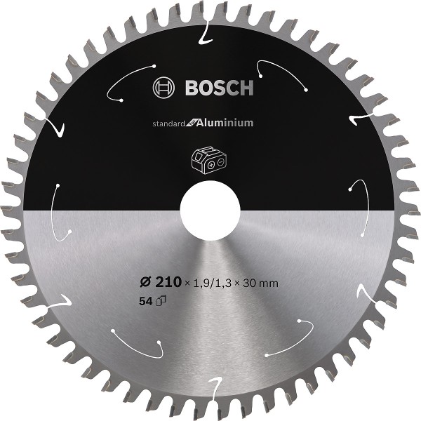 Bosch Akku-Kreissägeblatt Standard for Aluminium 210 x 1,9/1,3 x 30, 54 Zähne