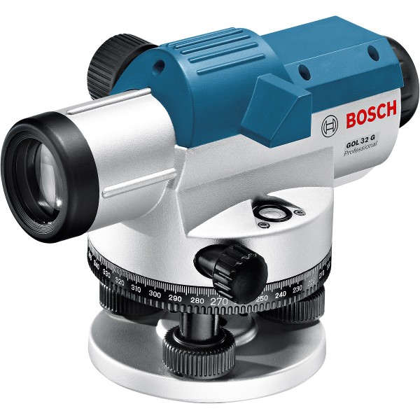 Bosch Optisches Nivelliergerät GOL 32 G, mit Baustativ BT160, Messstab GR 500
