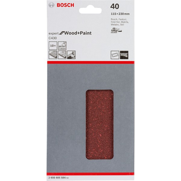 Bosch Schleifblatt C430 für Schwingschleifer 115x230 mm 14-Lochung