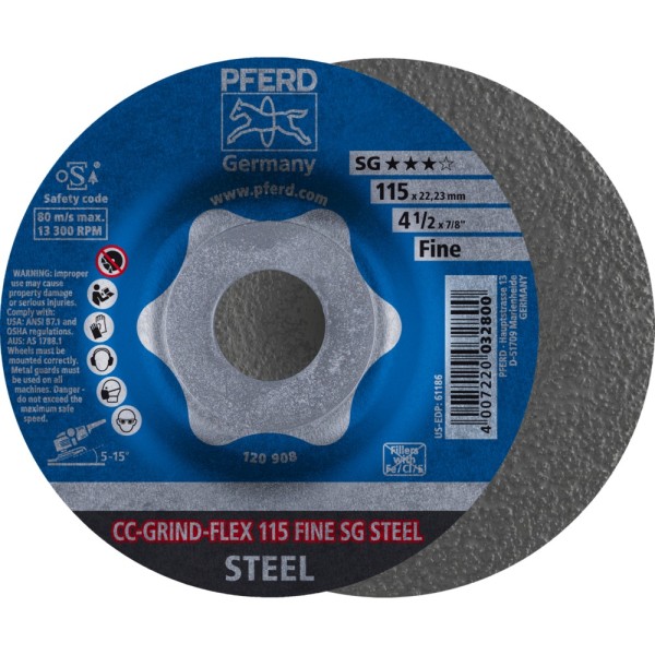 PFERD CC-GRIND-FLEX Schleifscheibe Leistungslinie SG STEEL für Stahl