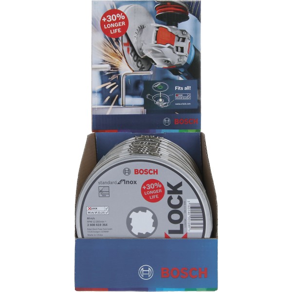 Bosch X-LOCK Standard for Inox-Set, T41, 10-teilig, 125 x 1,6 x 22,23 mm