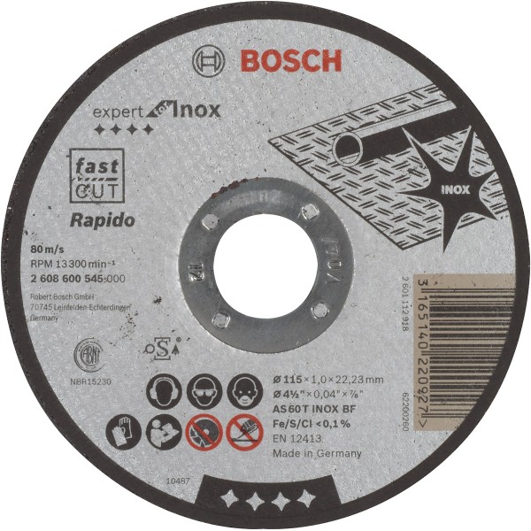 Bosch Trennscheibe gerade Expert for Inox - Rapido AS 60 T INOX BF