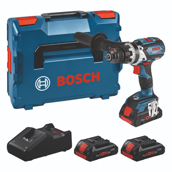 Bosch Professional Set: Akku-Schlagbohrschrauber GSB 18V-110 C, 3 x ProCORE18V 4.0Ah, L-BOXX