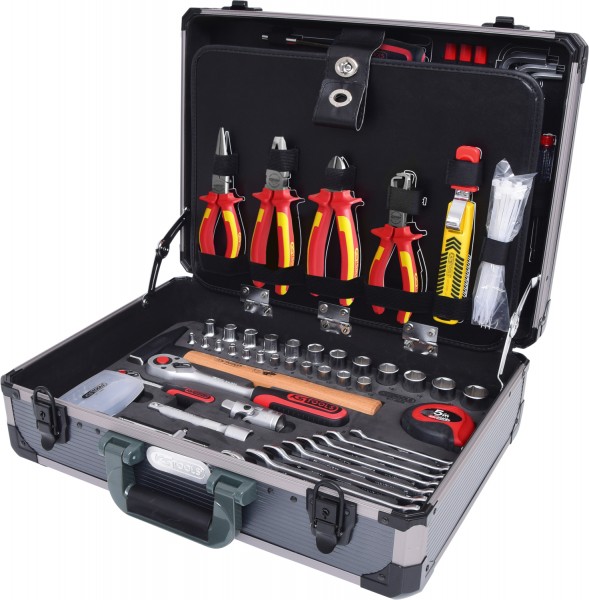 KS Tools 1/4" + 1-2 Elektriker-Werkzeugkoffer, 128-tlg