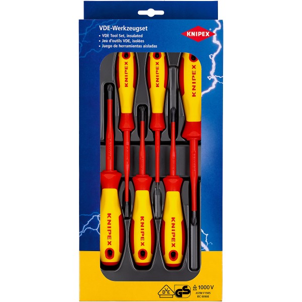 KNIPEX VDE Schraubendreher-Paket Schlitz / Phillips / Pozidriv 370 mm