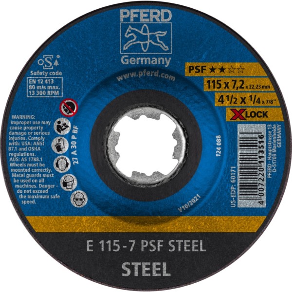 PFERD Schruppscheibe E X-LOCK Universallinie PSF STEEL für Stahl