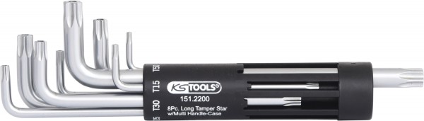 KS Tools 3 in 1 Torx-Winkelstiftschlüssel-Satz mit Bohrung,8-tlg lang