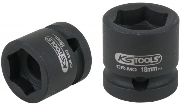 KS Tools 1/2" Sechskant-Kraft-Stecknuss, extra kurz, 18,0 mm