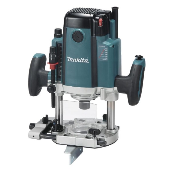 Makita Oberfräse 2.300 W inkl. D-53556 12-teiligem Fräser-Set im MAKPAC RP2302FCXJ