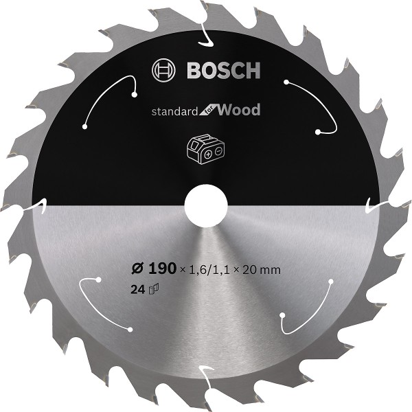 Bosch Akku-Kreissägeblatt Standard for Wood H 160x20 T12, ø außen: 190 mm