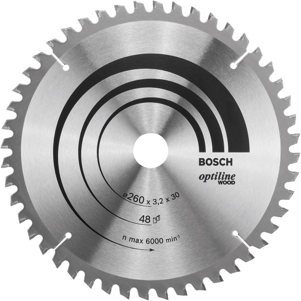 Bosch Kreissägeblatt Optiline Wood für Kapp- und Gehrungssäge ø 260 mm