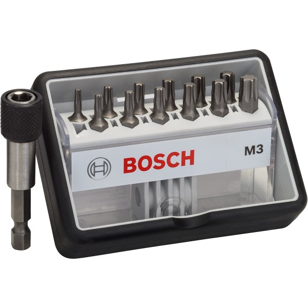 Bosch Schrauberbit-Set Robust Line M Extra-Hart, 12 + 1-teilig, 25 mm, Torx