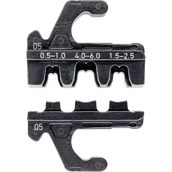 KNIPEX Crimpeinsatz für unisolierte, offene Steckverbinder (4,8 + 6,3 mm Steckerbreite) 40 mm