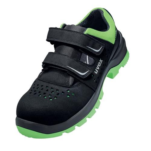 uvex 2 xenova Sicherheitsschuh S1P Sandale gelocht schwarz/grün