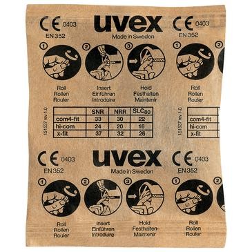 uvex x-fit Gehörschutzstöpsel SNR 37 dB, Größe M - Inhalt: 100 Paar paarweise in Papiertüte