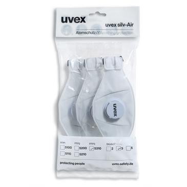uvex silv-Air premium 5310 Atemschutzmaske FFP3 mit Ausatemventil Retailverpackung - Inhalt: 3 Stüc