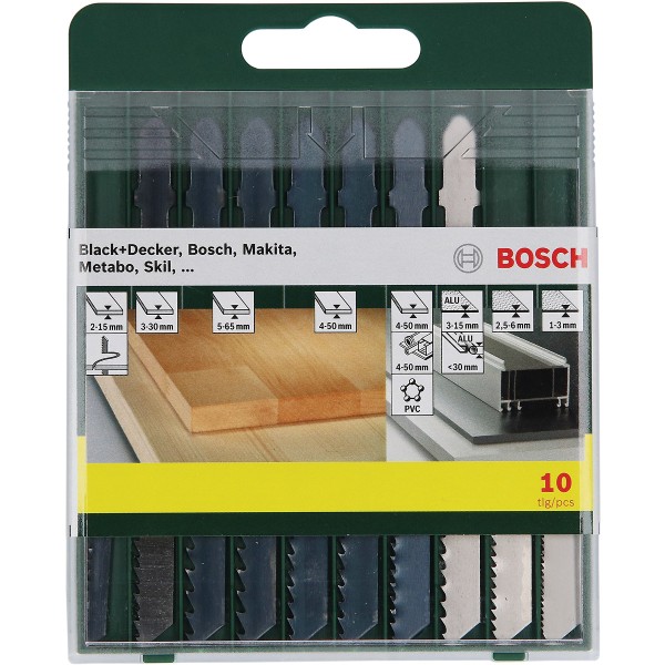 Bosch Sägeblattkassette Holz/Metall/Kunststoff (T-Schaft), 10-teilig