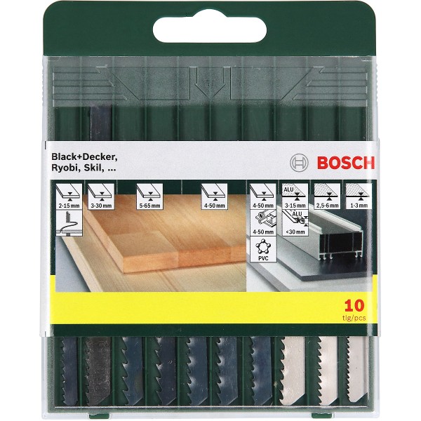Bosch Sägeblattkassette Holz/Metall/Kunststoff (U-Schaft), 10-teilig