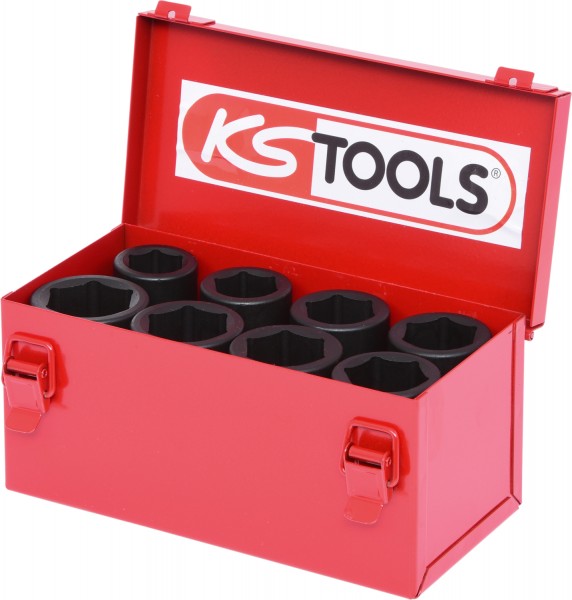 KS Tools 3/4" Sechskant-Kraft-Stecknuss-Satz, 8-tlg lang