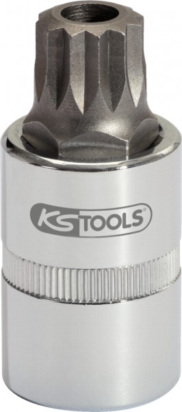 KS Tools 1/2" Bit-Stecknuss XZN mit Stirnlochbohrung, M16, 55 mm
