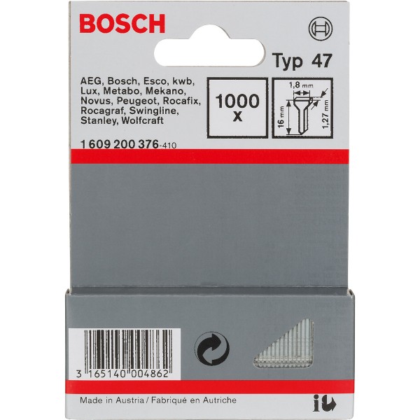 Bosch Tackernagel Typ 47, 1,8 x 1,27, 1000er-Pack