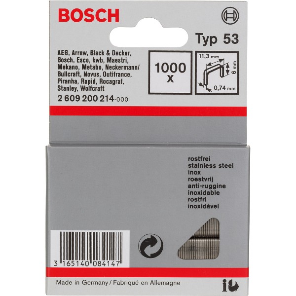 Bosch Feindrahtklammer Typ 55, 11,4mm breit, rostfrei