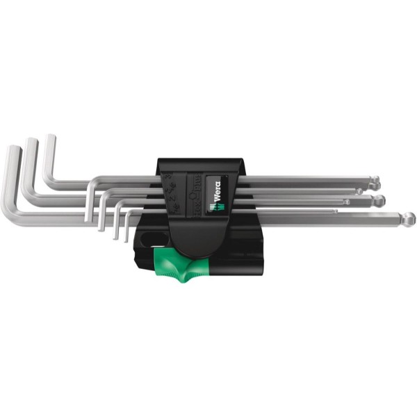 Wera 950/7 Hex-Plus Magnet 1 Magnet Winkelschlüsselsatz, metrisch, gestellverchromt, 7-teilig