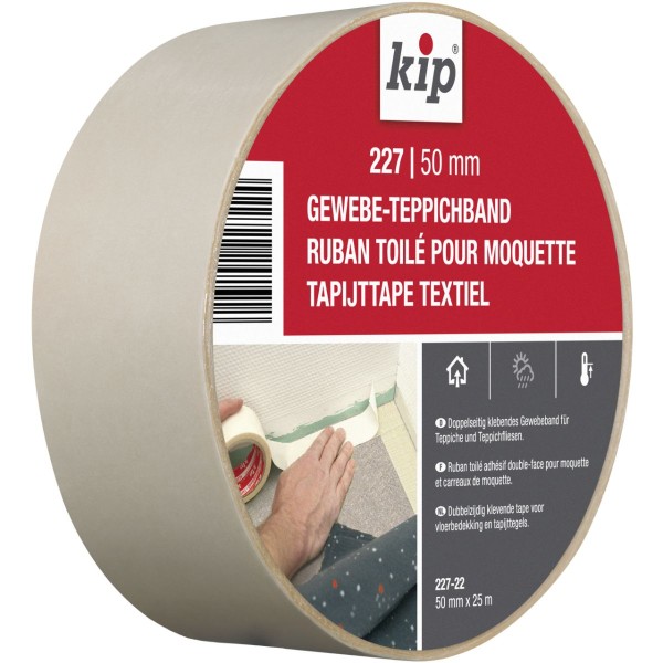 Kip 227 Gewebe-Teppichband 50mm x 25m