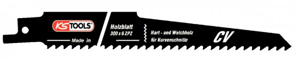 KS Tools Säbelsägeblatt Kurvenschnitt, CV, 300mm, 4,2mm, 5er Pack