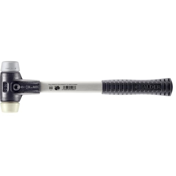 HALDER SIMPLEX - Schonhammer mit verstärktem Tempergussgehäuse und Fiberglasstiel, TPE-mid / Nylon